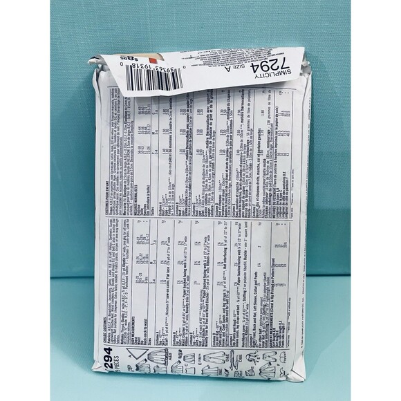 Simplicity 7294 CHILD Pirate Gypsy Hunchback Jester Costume Pattern UNCUT - Picture 3 of 7